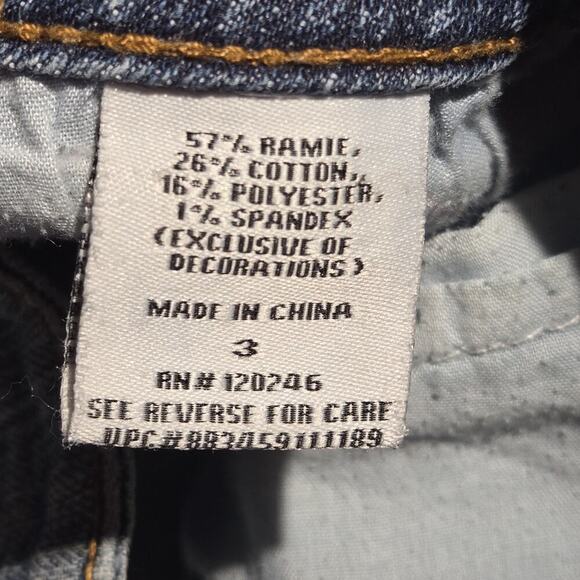 Bongo Jeans Distressed 3 Low Rise Flare Leg Embroidered Pockets Vintage 28x29" - Picture 7 of 9